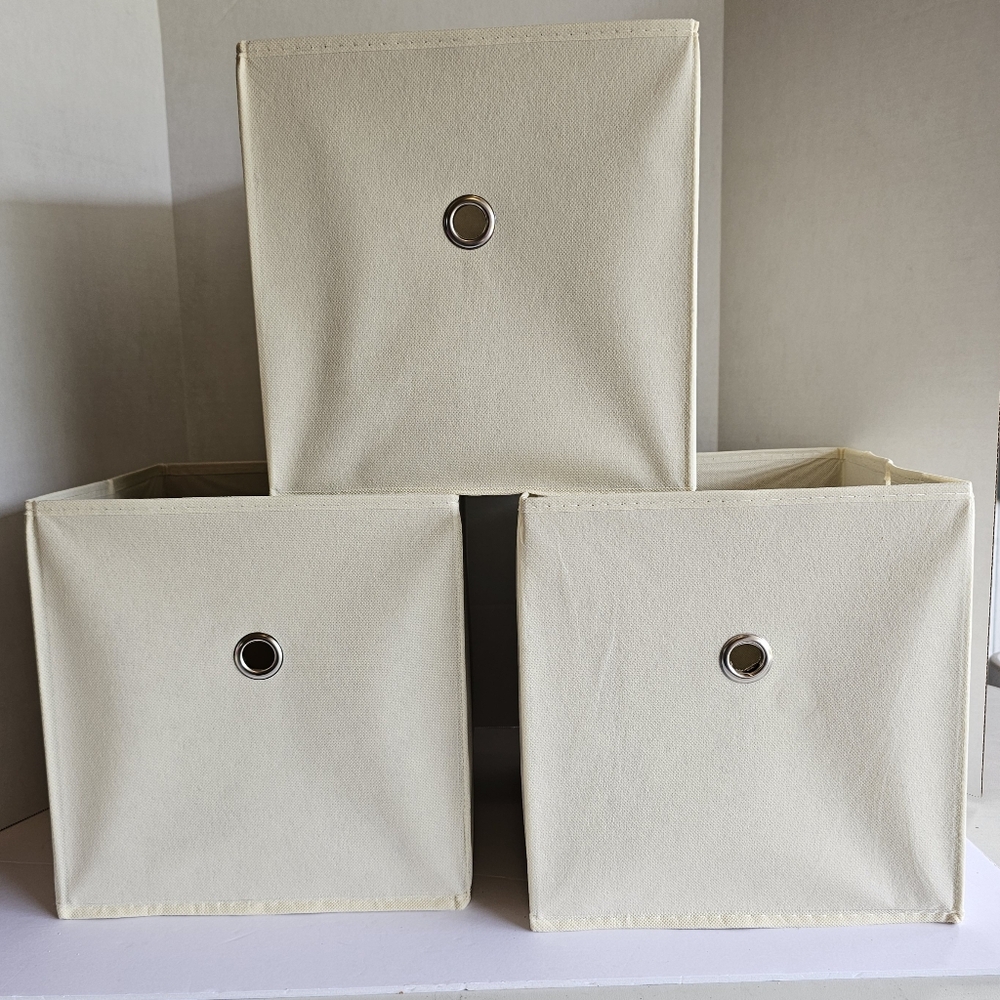 Set 3 Fabric Bins 11 inch New